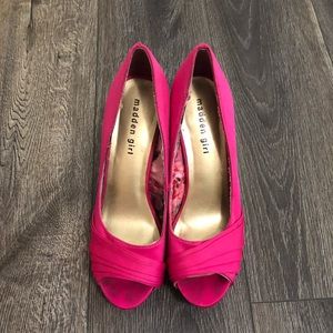Madden Girl Fuchsia rhinestone platform heels. Size 9